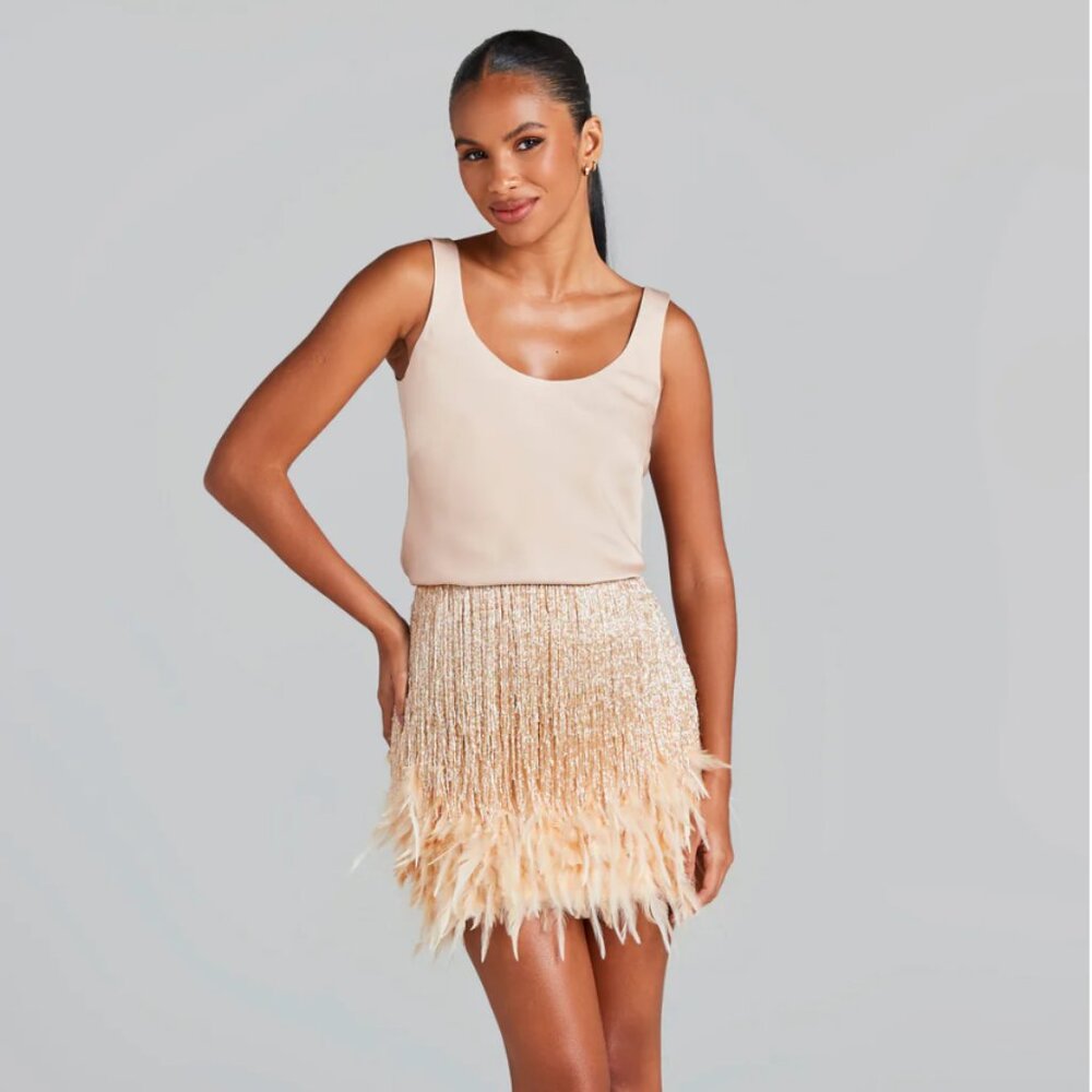 NADINE MERABI - Sara Champagne Skirt